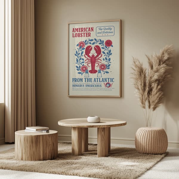 Lobster kitchen print Poster 50x70 cm