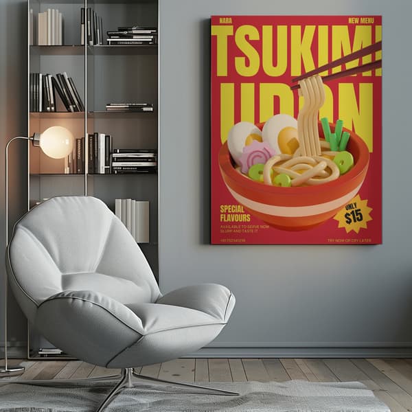 Tsukimi Udon Menu Canvastavla 50x70 cm