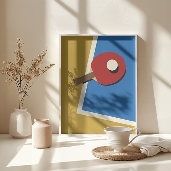 Table Tennis Team Red Poster 30x40 cm