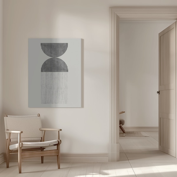 Retro Geometric Line Art Canvastavla 50x70 cm