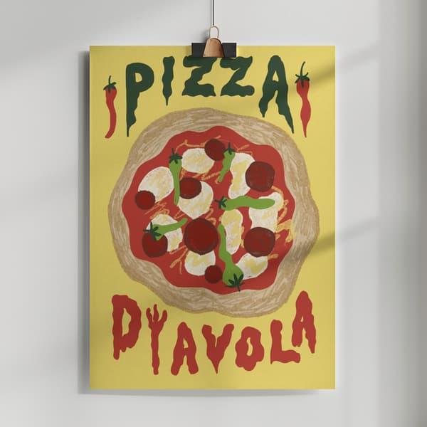Pizza Diavola Poster 50x70 cm