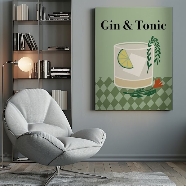 Gin & Tonic Canvastavla 50x70 cm