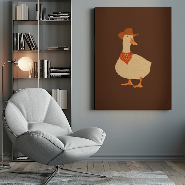 Bo the Cowboy Duck Canvastavla 50x70 cm