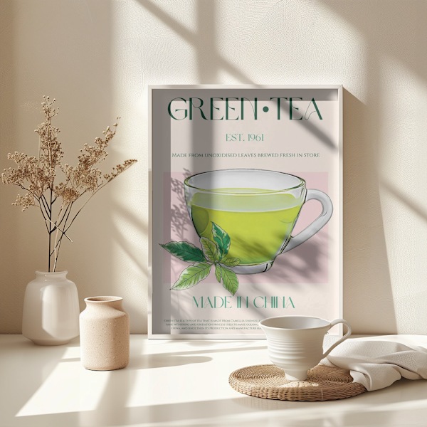 Green Tea Poster 30x40 cm