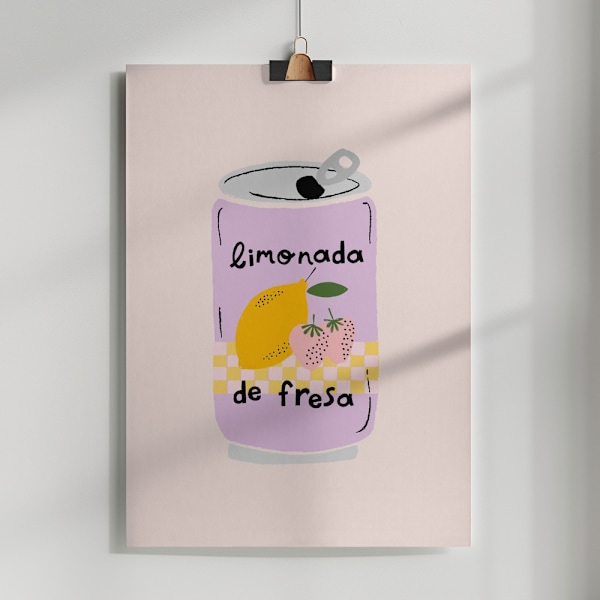 Strawberry Lemonade Poster 50x70 cm