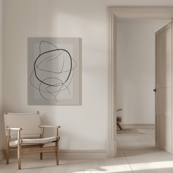 Soft Abstract Lines Art Canvastavla 50x70 cm
