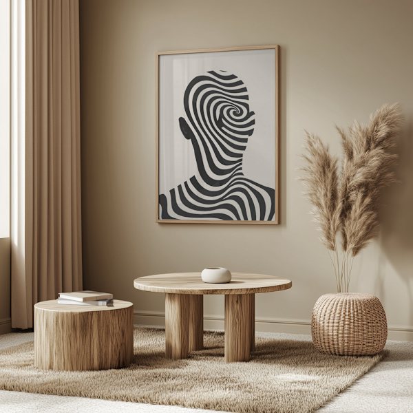 Striped Man Poster 50x70 cm