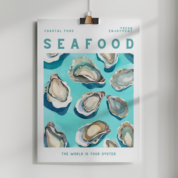 Seafood Poster 50x70 cm