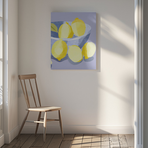 Zitronen in Schale Canvastavla 30x40 cm