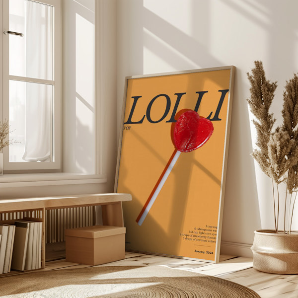 Heart Lollipop Poster 50x70 cm