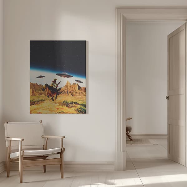 UFO Space Chase Canvastavla 50x70 cm