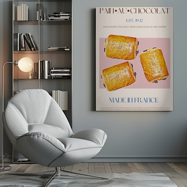 Pain Au Chocolat Print Canvastavla 50x70 cm