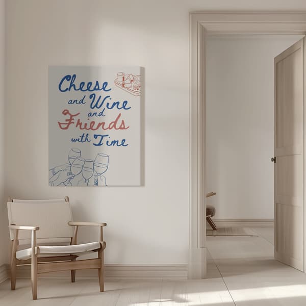 Cheese and wine... Canvastavla 50x70 cm