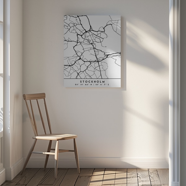 Black Maps 83 Canvastavla 30x40 cm