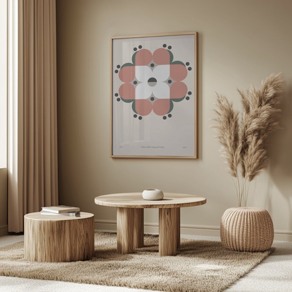 Modern folk art collection no 14 Poster 50x70 cm