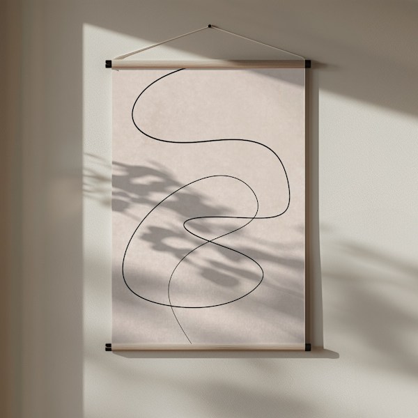 Minimal line art abstract drawing 02 Poster 30x40 cm