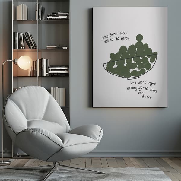Olives for Dinner Canvastavla 50x70 cm
