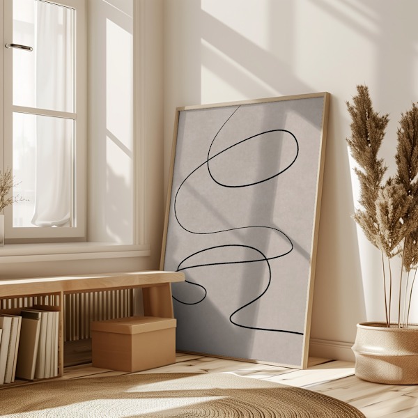 Minimal line art abstract drawing 03 Poster 50x70 cm