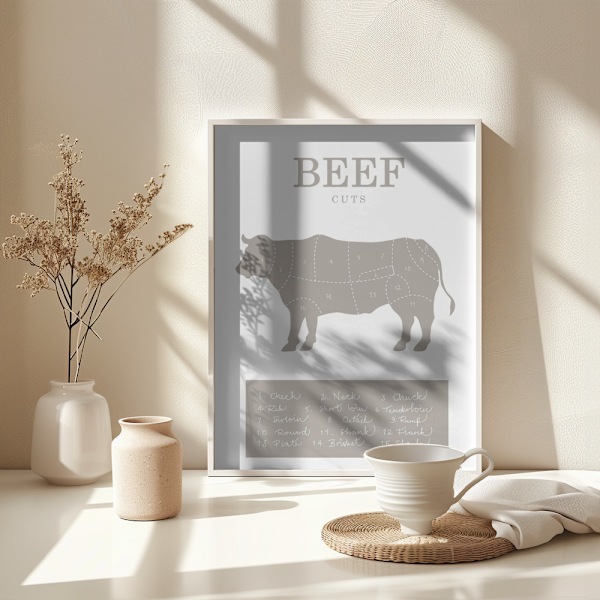 Beef Cuts Poster 30x40 cm