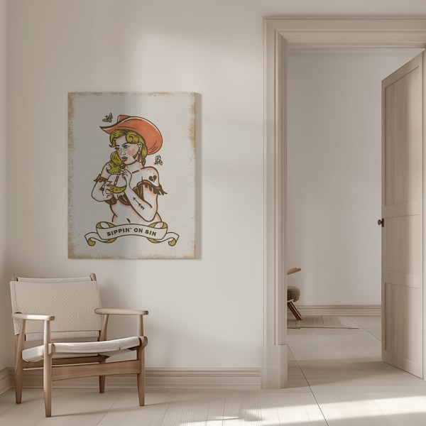 Sippin On Sin Canvastavla 50x70 cm