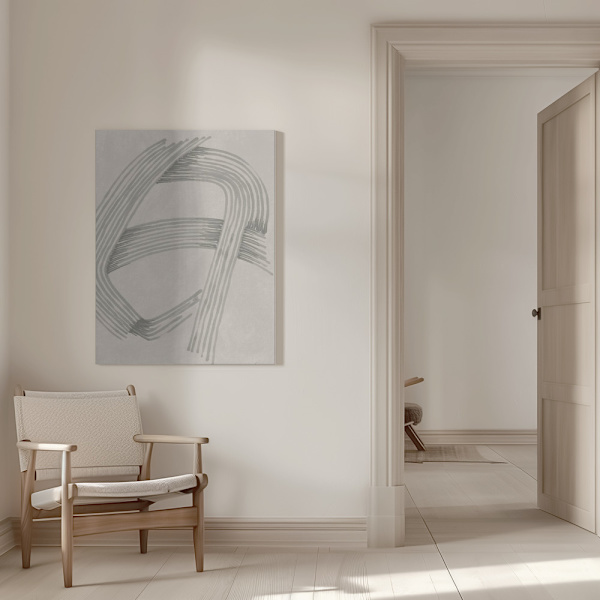 Abstract Grey Intersections 02 Canvastavla 50x70 cm