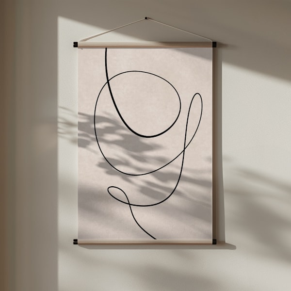 Minimal line art abstract drawing 01 Poster 30x40 cm