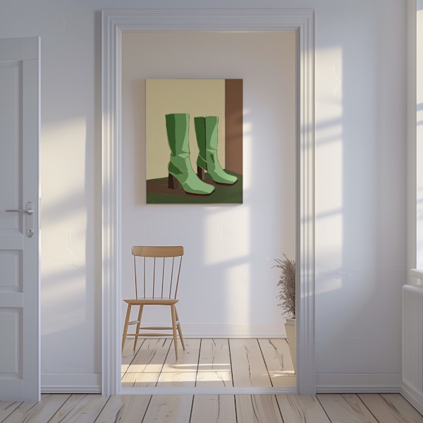 Green boots Canvastavla 50x70 cm