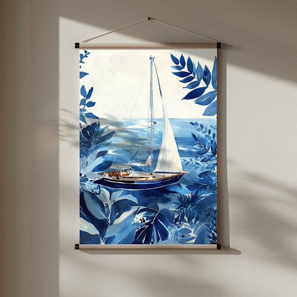 Vacation Yachting Watercolor Digital Painting (1) Poster 30x40 cm