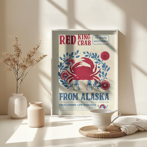 Crab kitchen print Poster 30x40 cm