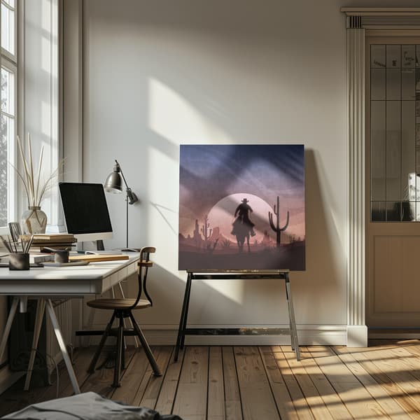 Cowboy Sunset Canvastavla 50x50 cm