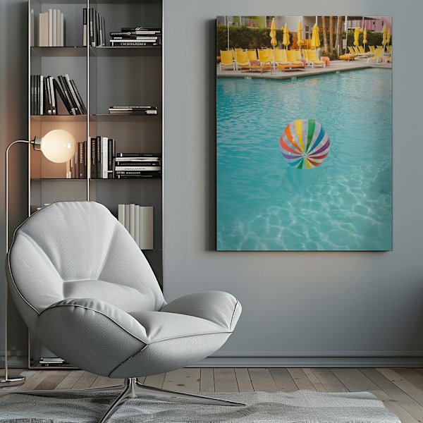 Palm Springs Pool Day Canvastavla 50x70 cm