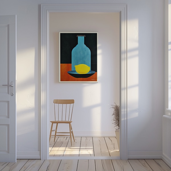 Bottle With (lonesome) Lemon : Skinny Bitch Canvastavla 50x70 cm