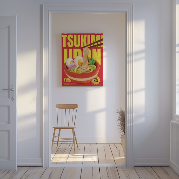 Tsukimi Udon Menu Canvastavla 50x70 cm