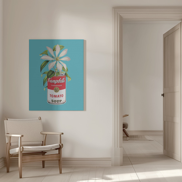 Campbells and Flowers Canvastavla 50x70 cm