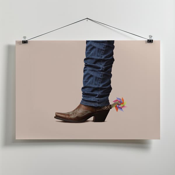Not Serious Cowboy Canvastavla 40x30 cm