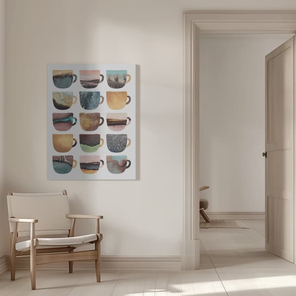 Earthy Coffee Cups Canvastavla 50x70 cm