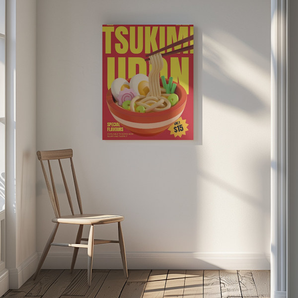 Tsukimi Udon Menu Canvastavla 30x40 cm