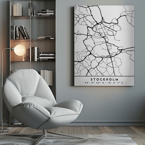 Black Maps 83 Canvastavla 50x70 cm