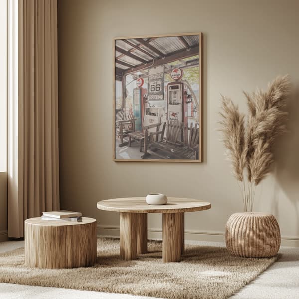 Route 66 Gas Station Poster 50x70 cm