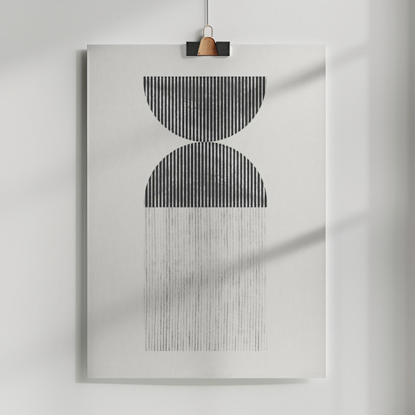 Retro Geometric Line Art Poster 50x70 cm