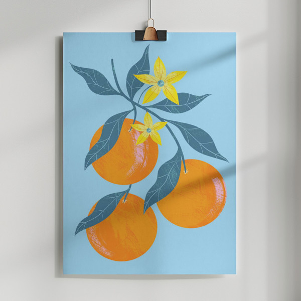 Orange Branch Poster 50x70 cm