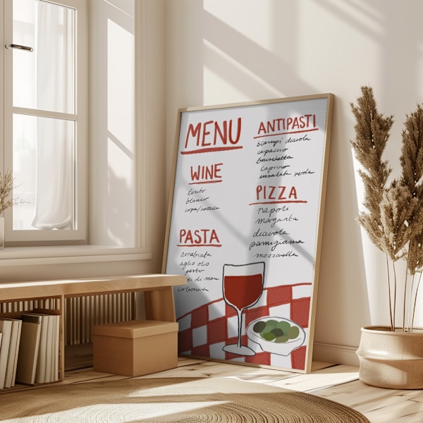 Italian Menu Poster 50x70 cm