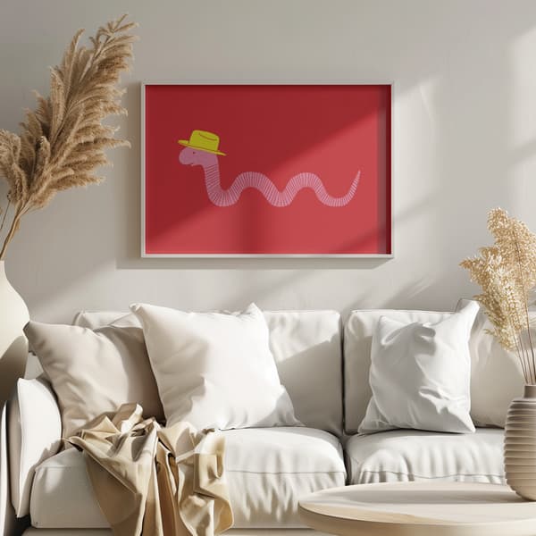 Wiggly Western Worm Poster 40x30 cm