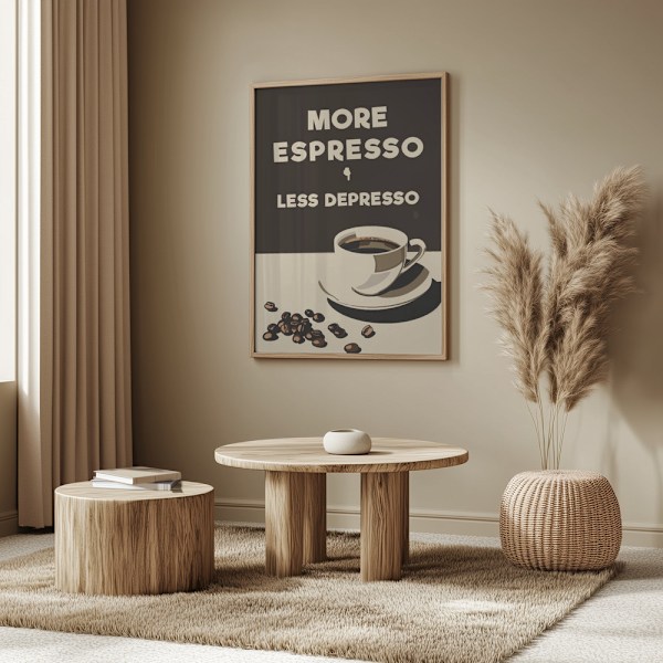 More Espresso - Less Depresso Poster 50x70 cm