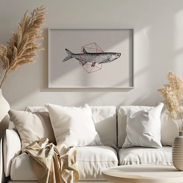 Fish In Geometrics Nº2 Poster 70x50 cm