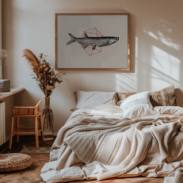 Fish In Geometrics Nº2 Poster 70x50 cm