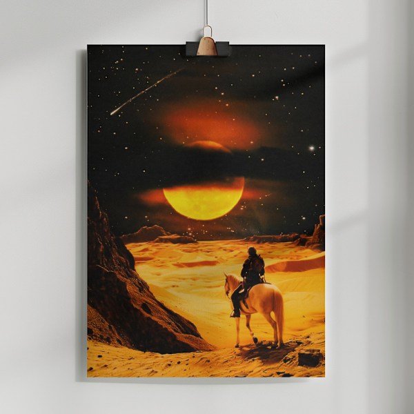 Western Space Adventure Poster 50x70 cm