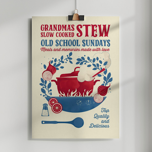 Grandmas Stew kitchen print Poster 50x70 cm