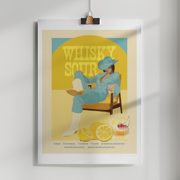 Jlr Cocktails Whiskysour Copy Poster 50x70 cm