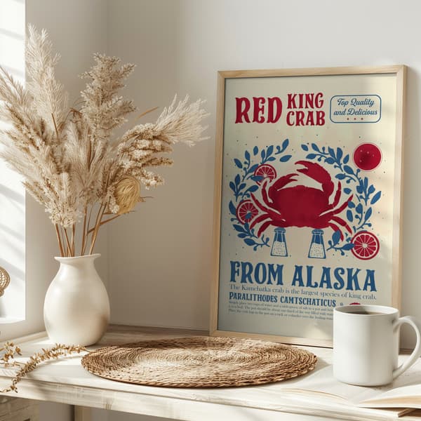 Crab kitchen print Poster 30x40 cm